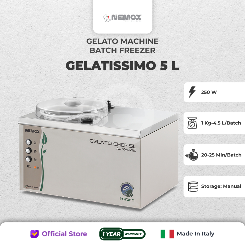 NEMOX 5 L - Gelato Sorbet Hard Ice cream maker / Mesin Gelato
