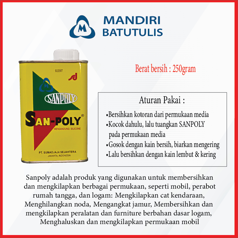 Cairan Pengkilap Logam SANPOLY - Pengkilap Mobil Motor Sanpoly 250gram