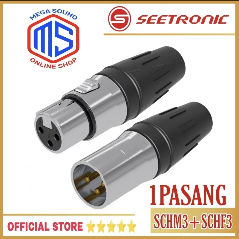 Jack XLR Canon Seetronic Stainless steel SCHM3 SCHF3 Male Female Seetronic Jek Mic Seetronic Origina