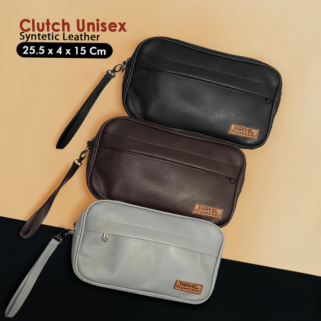 Dompet hp dan uang wanita kulit sintetis polos travel organizer tempat handphone cewe pouch kosmetik