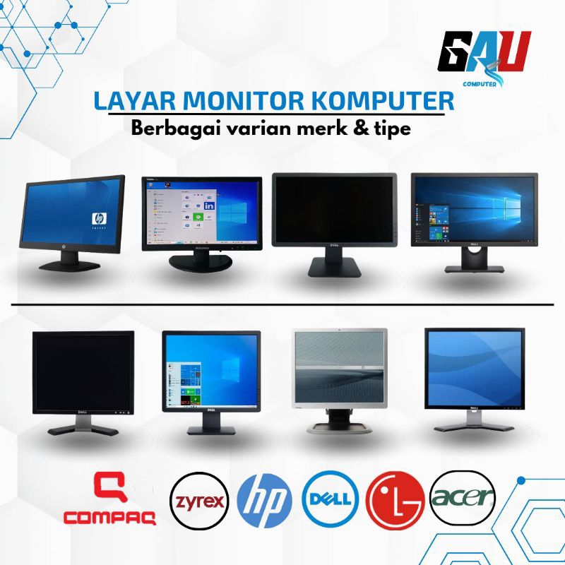 LAYAR MONITOR PC KOMPUTER/CCTV VARIOS BRAND TERMURAH BERGARANSI
