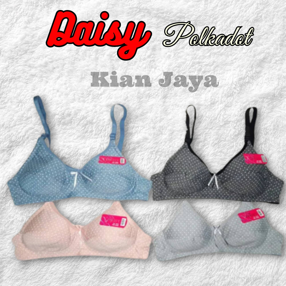 BH Daisy Polkadot Remaja Dewasa Tanpa Kawat dan Busa Katun Daisy 7070