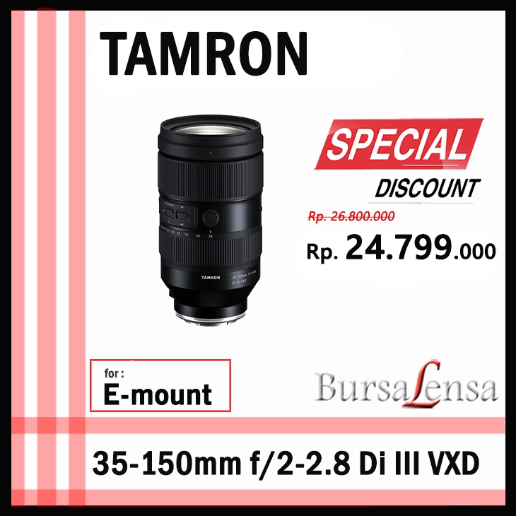 TAMRON 35-150mm f/2-2.8 Di III VXD for Sony E-Mount