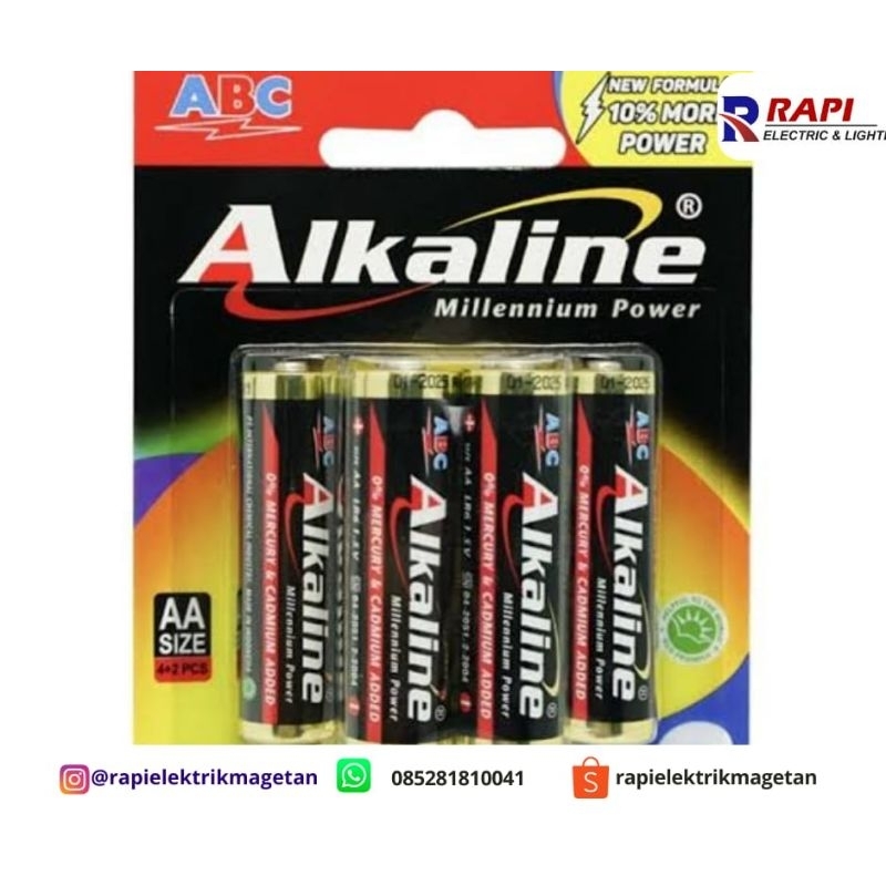 Baterai ALKALINE ABC AA 4B + 2