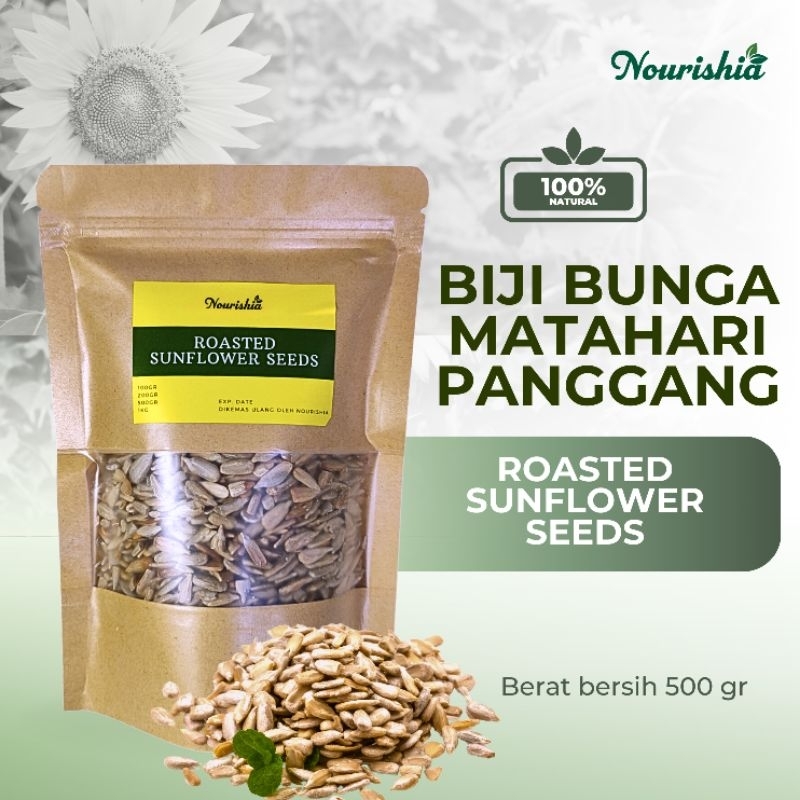 Biji bunga matahari panggang 500gr / roasted sunflower seeds / Kuaci / Kuwaci / Kuaci tanpa Kulit