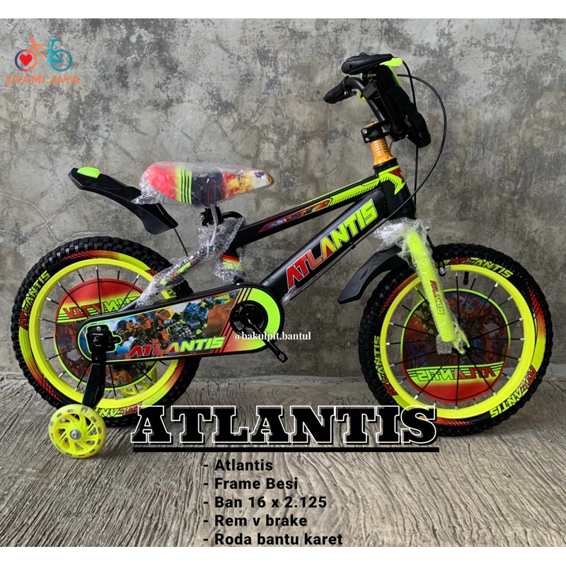 Sepeda Anak cowok BMX Atlantis Ban 2.40 ukuran 16 inch | Sepeda BMX RING 16 inch | Sepeda anak roda 