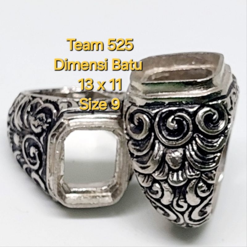 Ring emban alpaka super 13 x 11  model tanam kotak ukir bali