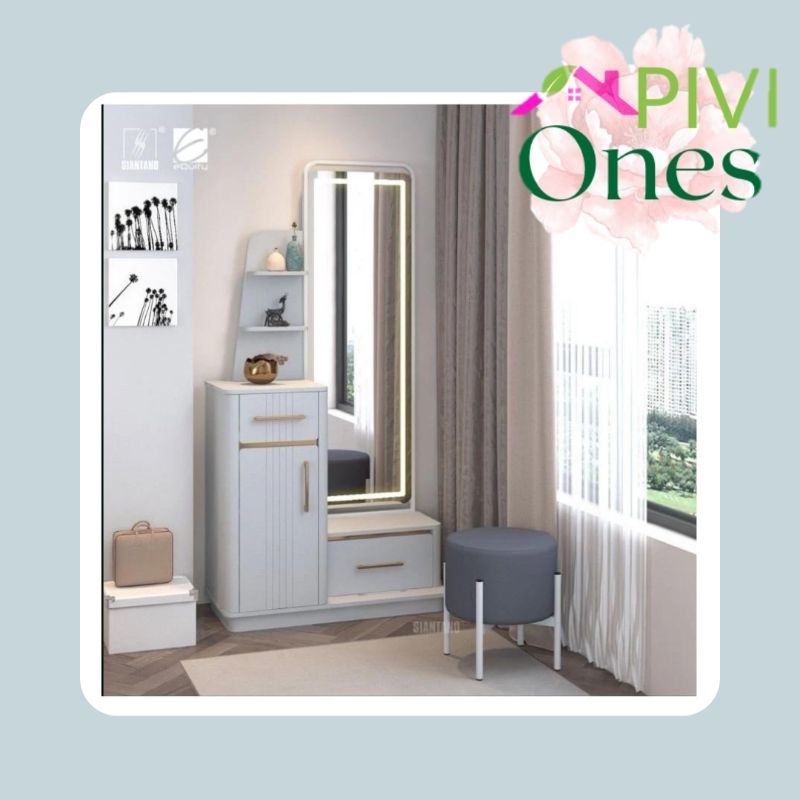 Siantano Dresser Meja Rias Vanity Dressing Table Minimalis Cantik DR SUNRISE (khusus Palembang)
