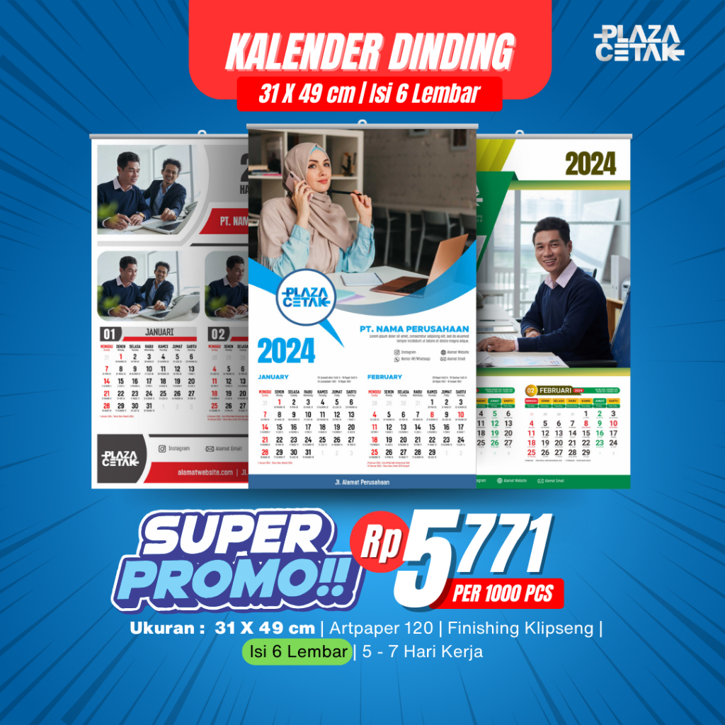 

Kalender Dinding 31x49 cm (isi 6 halaman)