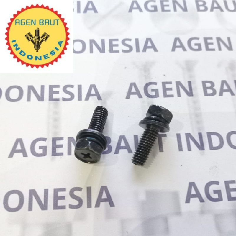 Baut Double Ring Plat + Ring Per Kombinasi M6x20