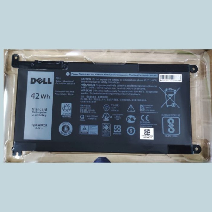 Baterai Laptop Del WDX0R FW8KR WDXOR TJX4 for Inspiron 7368 7460 7472 5378 5368 5560 7000 42Wh