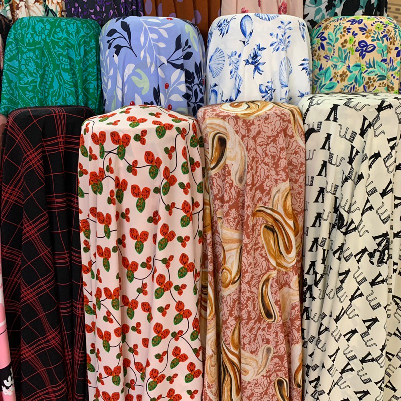 kain crepe luxury - crepe motif - silk crepe - kain zara crepe - kain crepe premium - kain dress cre