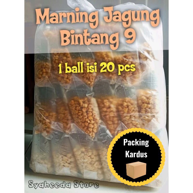 

Marning Jagung Khas Madura Cap Bintang 9 [ 1 Ball isi 20 pcs ] Netto 80 gr/pcs