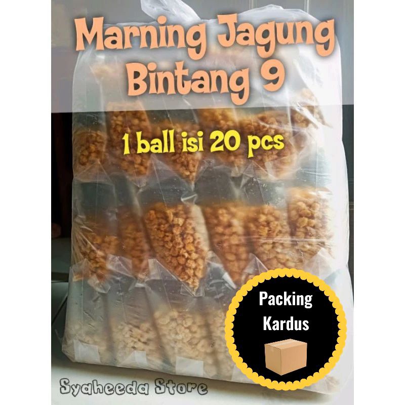 Marning Jagung Khas Madura Cap Bintang 9 [ 1 Ball isi 20 pcs ] Netto 80 gr/pcs