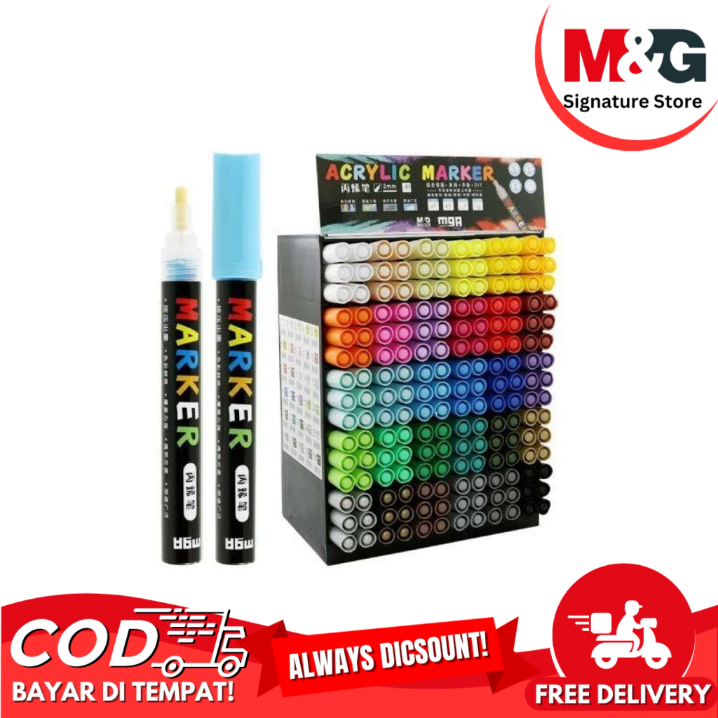 

Spidol Lukis M&G Acrylic Marker 30 Warna Pilihan Warna Spidol Marker Multifungsi Spidol #APL976D9