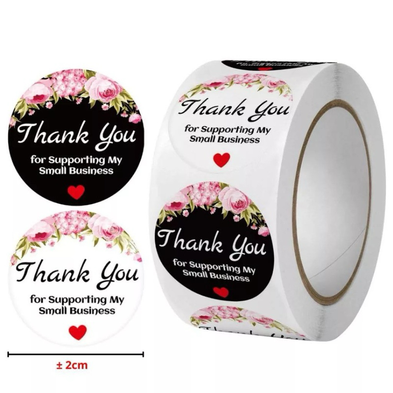 

Label Sticker Thank You Bulat Isi 500pcs - Sticker Thank You Roll