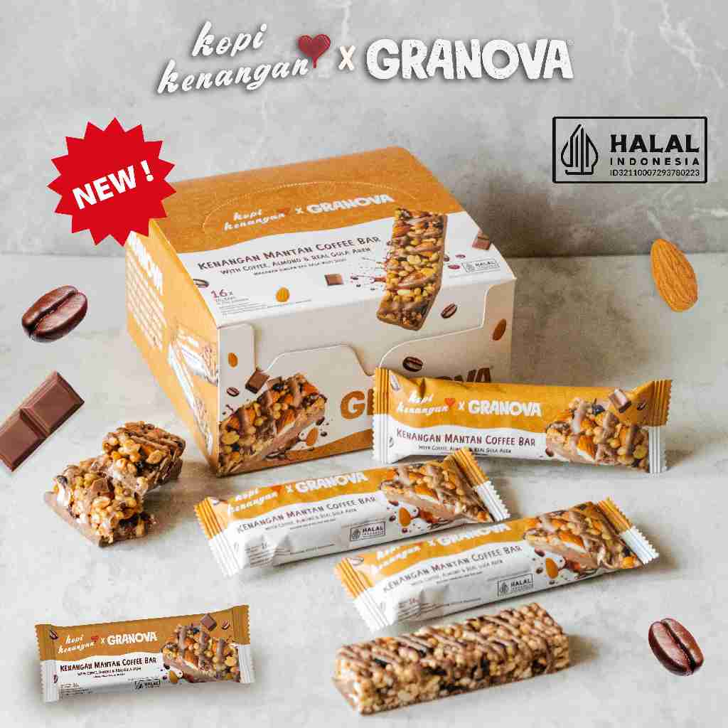 

Kopi Kenangan X Granova - Coffee Bar 26gr x 16 pc - Snackbar, Healthy Snack, Halal