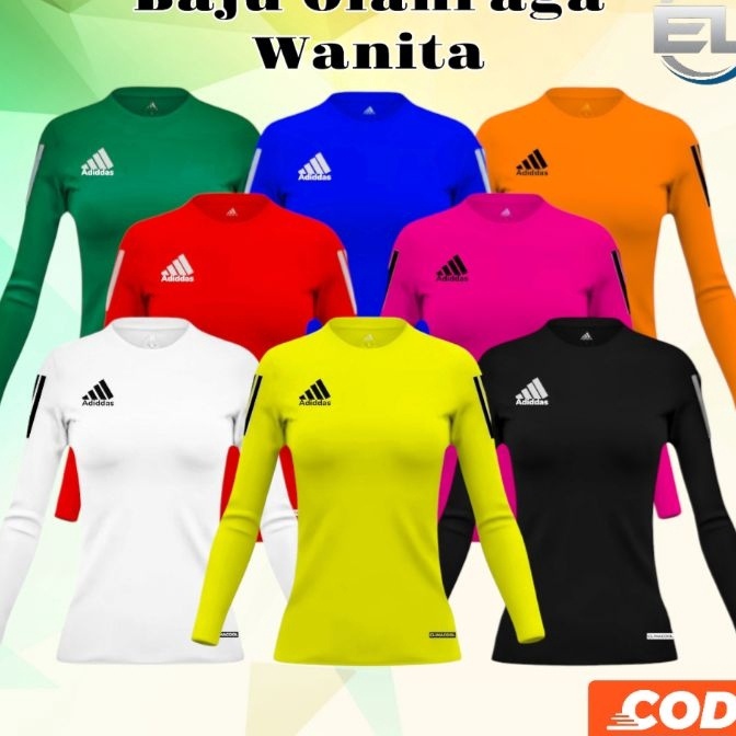 Unggul Baju Olahraga Cewe Premium Dewasa Jersey Bton Wanita Kaos Voli Baju Senam Wanita Lengan Panja