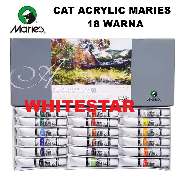 

cat acrylic maries colour set 18 warna