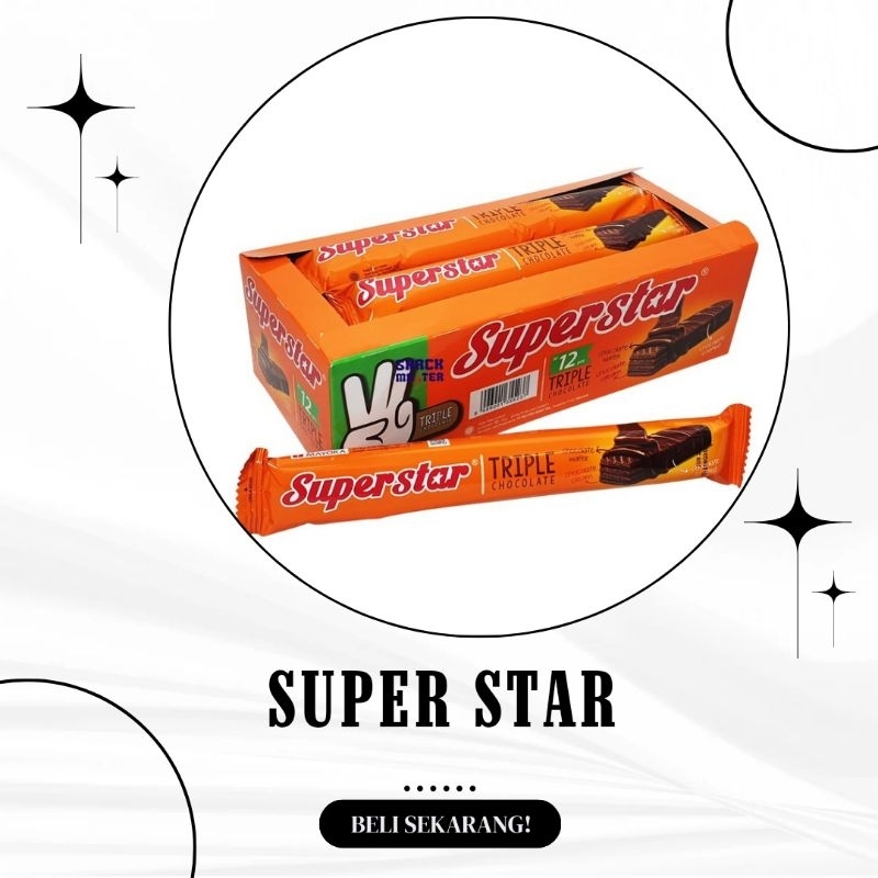 

{READY} 1 BOX SUPERSTAR COKLAT ISI 20PCS ECER 1000 | CAMILAN | JAJAN | SNACK | WAFER | BISKUIT