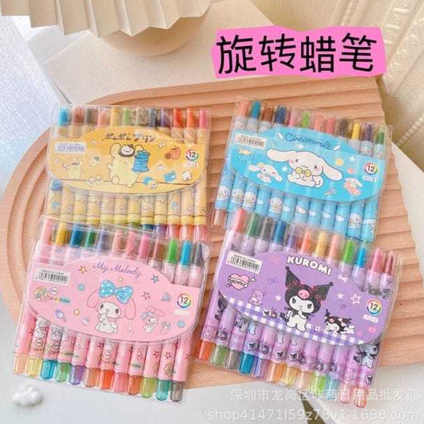 

Best Feedback LH Crayon Stik isi 12pcs Crayon Putar Pensil Warna Crayon Set Mewarnai Anak Isi 12pcs
