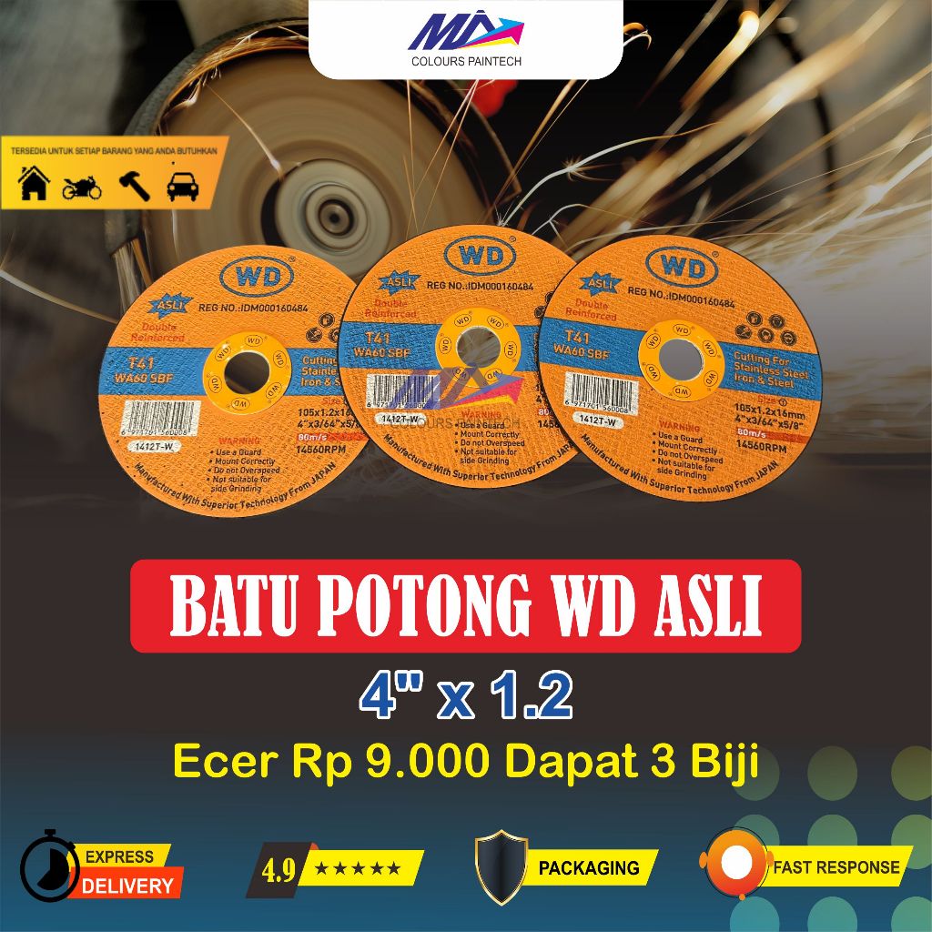 WD gerinda potong paket ecer 3 biji / batu gerinda potong WD / batu potong WD / WD 4