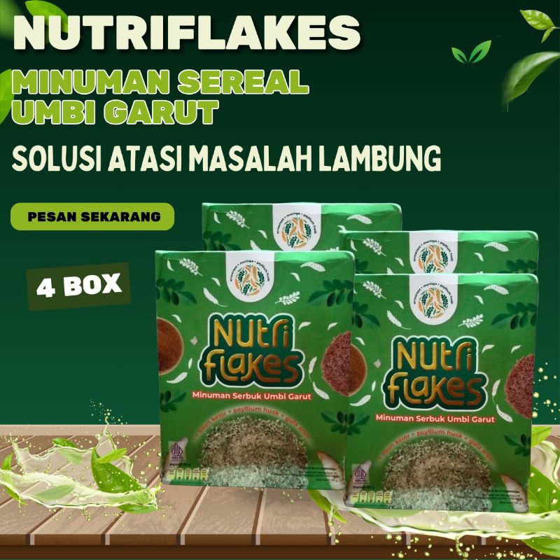 

Nutriflakes 4 BOX Minuman Sereal Umbi Garut Nutriflake Solusi Asam Lambung Magh Gerd Tukak