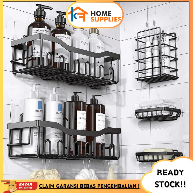 KFRak Gantung Persegi Tempel Dinding Kamar Mandi  Rak Besi Gantung Jumbo Tempel Dinding Tanpa Bor