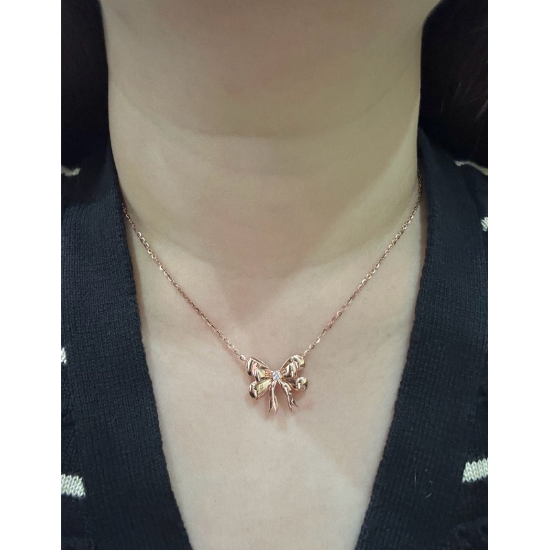 Kalung Emas Pita Variasi Solitaire 17k Amero