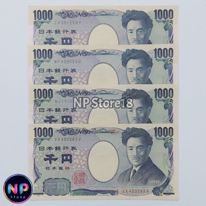 Souvenir Uang Asing Kuno Jepang 1000 Yen