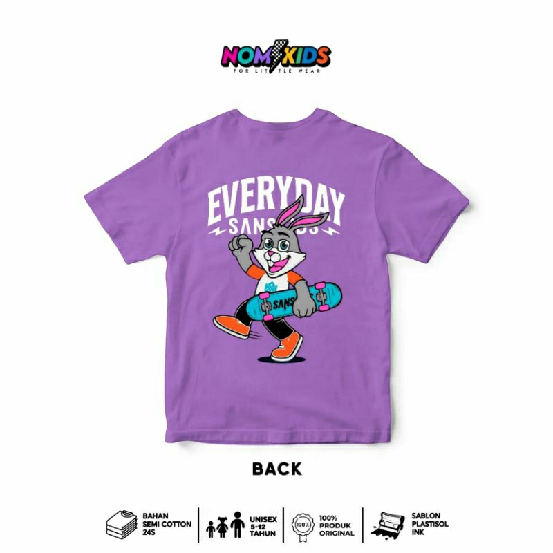Nomikids Kaos Anak Laki Laki Usia 5-12 Tahun Everiday Ungu