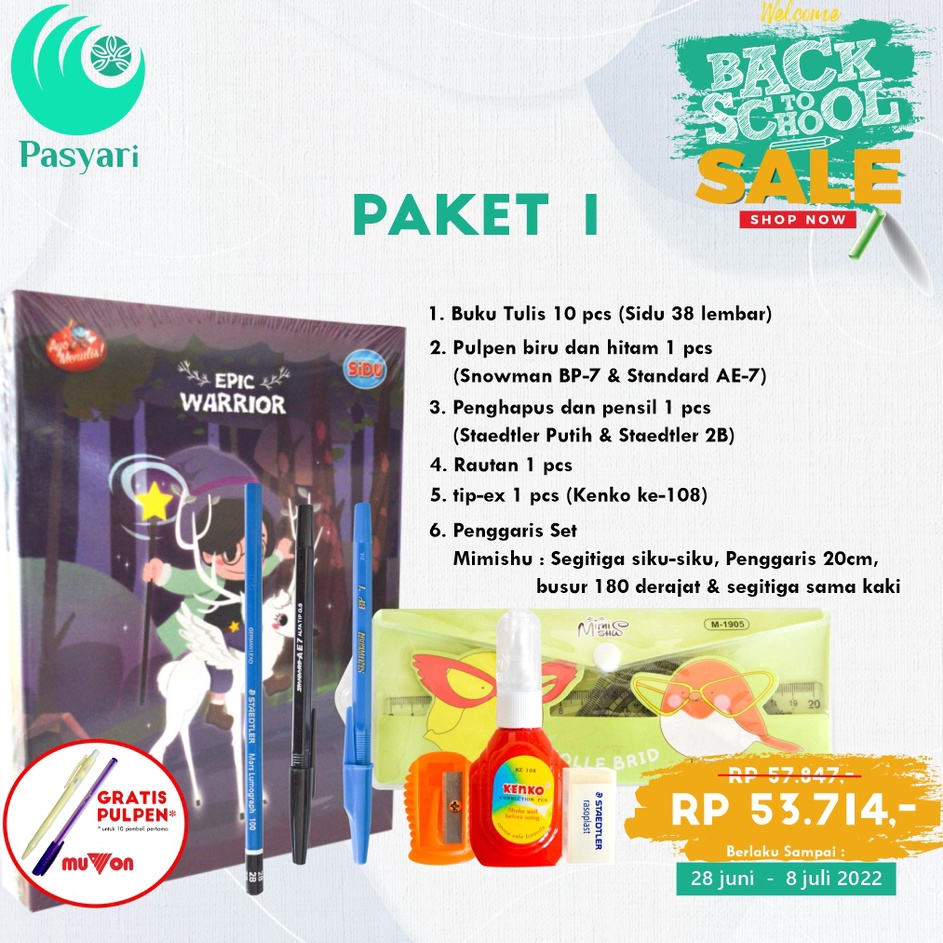 

Top Arrival Alat Stationery Paket satu set alat tulis lengkap