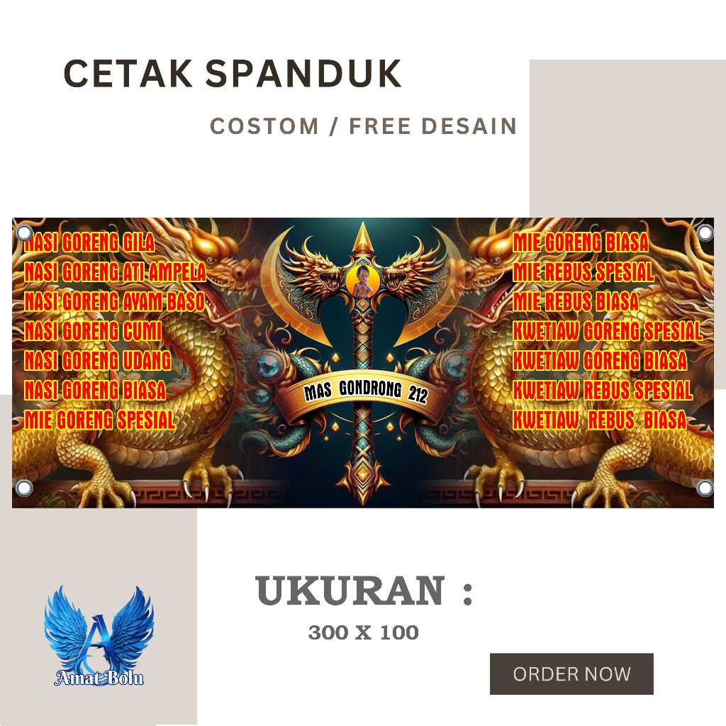 Spanduk Banner NASI GORENG DESAIN UNIK FREE DESAIN