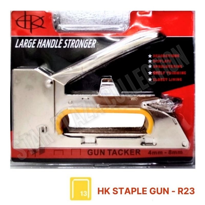 

RAPIDE HK Staple Stapler Gun Tacker R23 - Alat Staples Hekter Gun Tembak Manual Murah (untuk Pengerjaan Sofa, Jok Motor, Kursi, Laminating, Dekorasi)