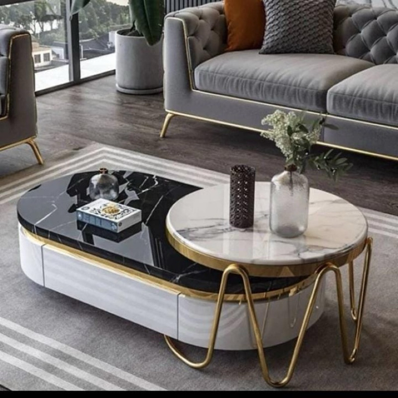 Caffe Table Nesting Marble - Meja Ruang Tamu