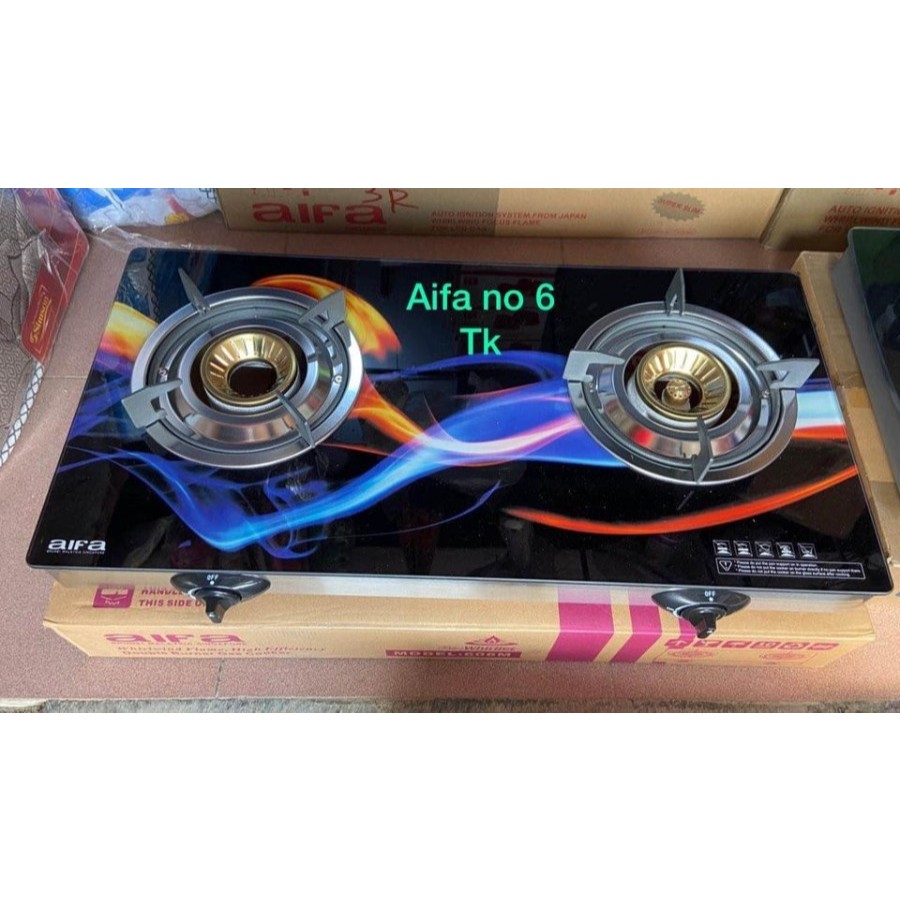 Aifa Singapore Kompor Gas 2 Tungku 606M Stainless BATAM