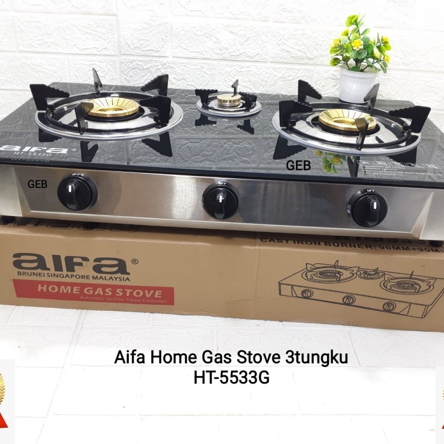 Aifa Singapore Kompor Gas Stove Aifa 5533G Kompor 3 Tungku BATAM