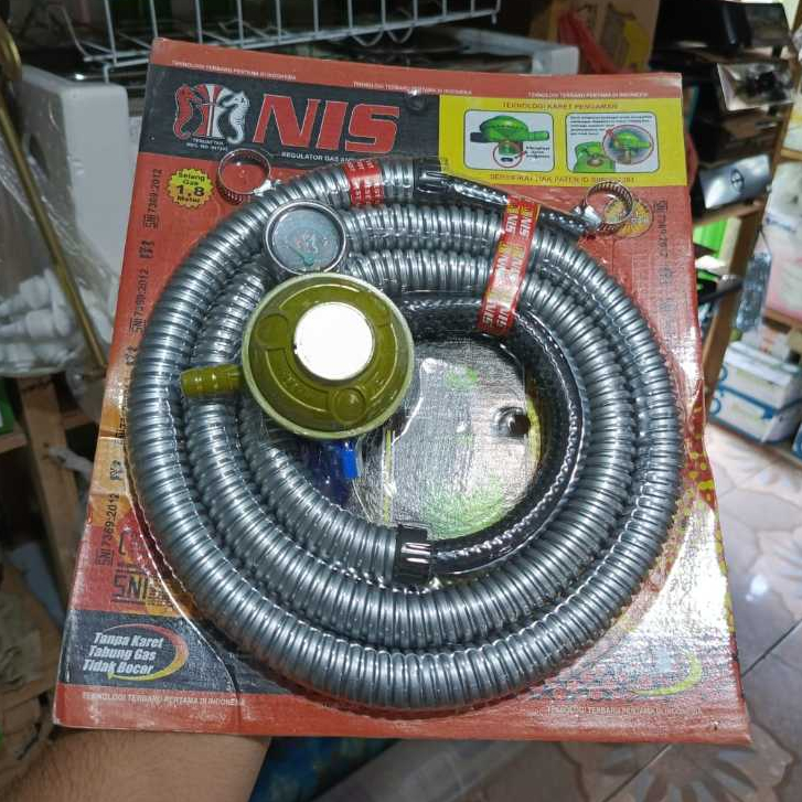 Selang kompor gas plus regulator NIS