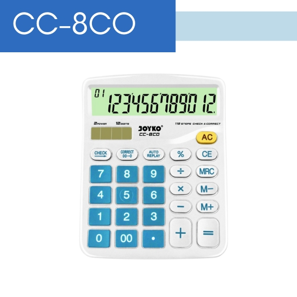 

(PCS) Kalkulator Joyko CC-8CO / Calculator Kalkulator Joyko CC-8CO 12 Digits