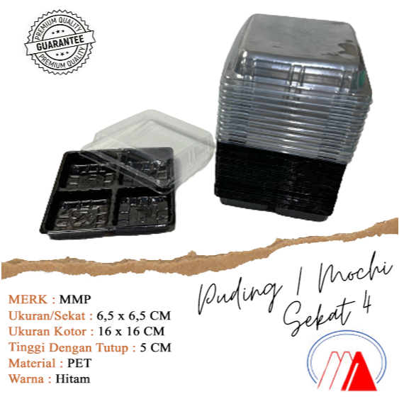 Ukuran Besar Mika Puding Sekat 4 ISI 25/ Mika SK 4 / Mika Mooncake sekat 4 / Mika Bolu sekat 4 / Mik