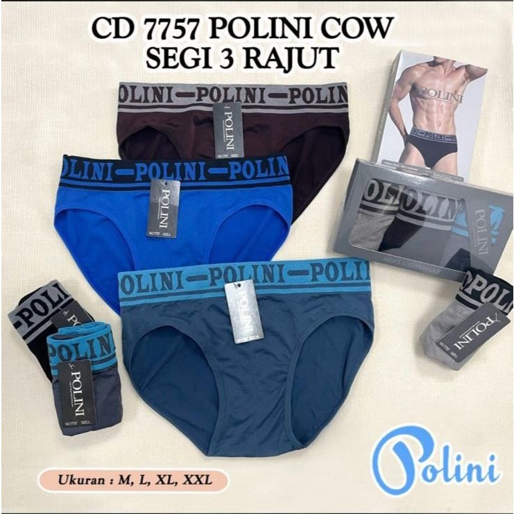 CD Dalaman Laki-Laki Rajut Karet Pinggang uk L sampai XXL - CD Segitiga Cowo Polini 7757