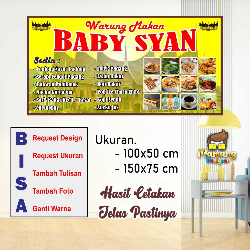 Spanduk Banner Custom Warung Makan Atau Warung Nasi Padang bb