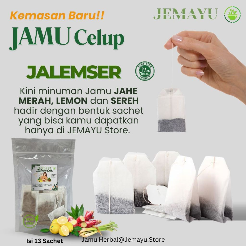 

Jamu Celup Jahe Merah Lemon Sereh Gula Aren Bubuk Murni Instan