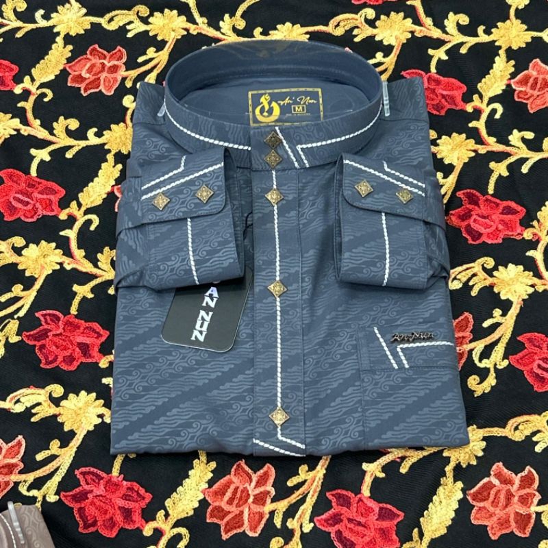 KOKO AN-NUN EXCLUSIVE - Koko Wolfis Motif Parang Kusuma Terbaru Lengan Panjang Baju Muslim Pria Dewa