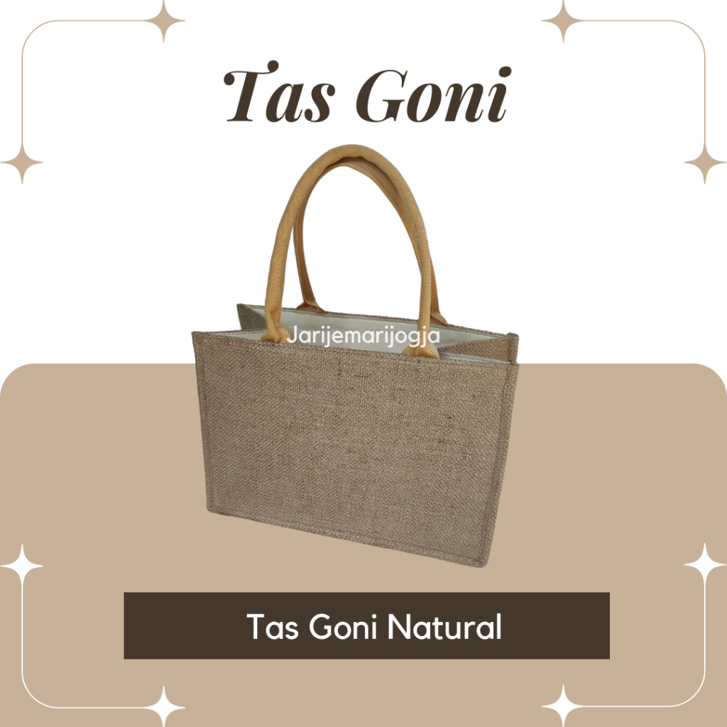 Tas Goni Natural dari Kain Goni Import // Tas Goni bahan premium lapisan dalam vinyl // Ukuran besar