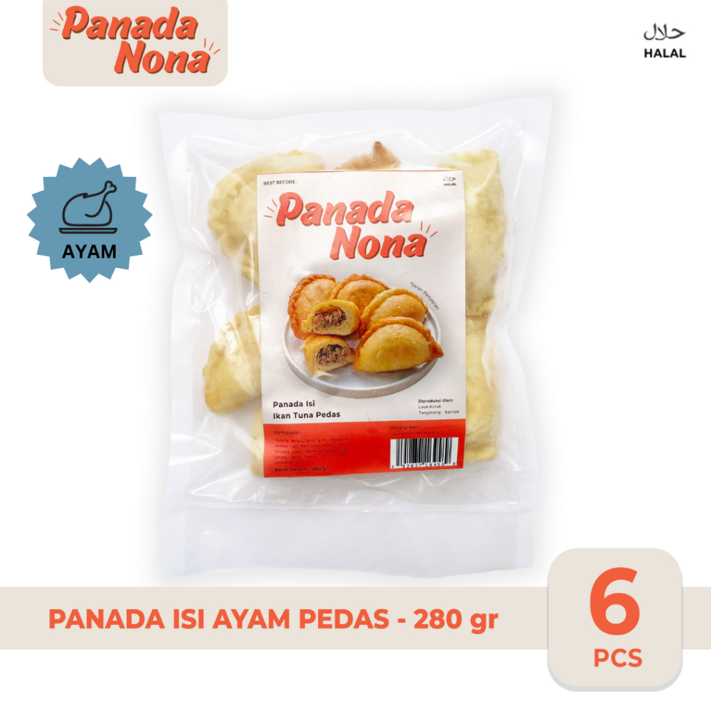 

Panada Nona Ayam Pedas | Frozen Panada Isi Ayam Pedas - Snack Lezat Tanpa Pengawet (280 gr)
