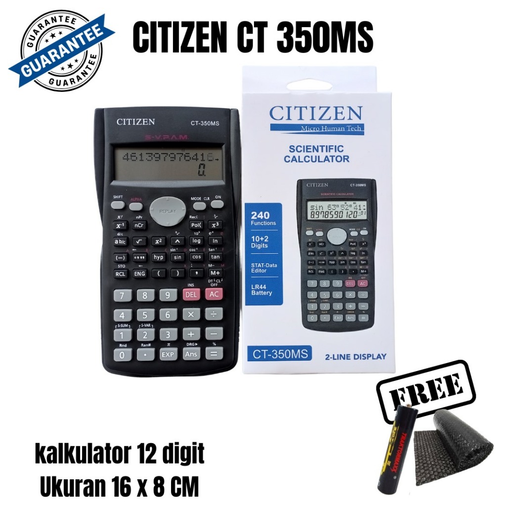 

Kalkulator Ilmiah CT 350 MS 240 Fungsi 12 Digit Sin Cos Alat Hitung Scientific Sekolah Besar