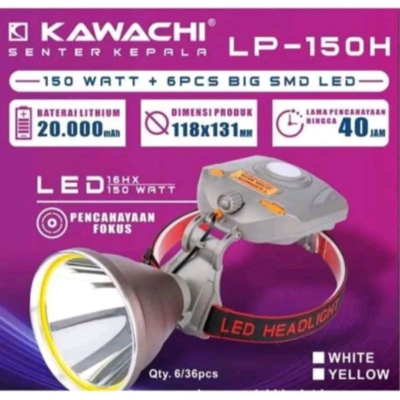 Senter Kepala Kawachi 150 Watt LP-150H Jumbo SuperTerang