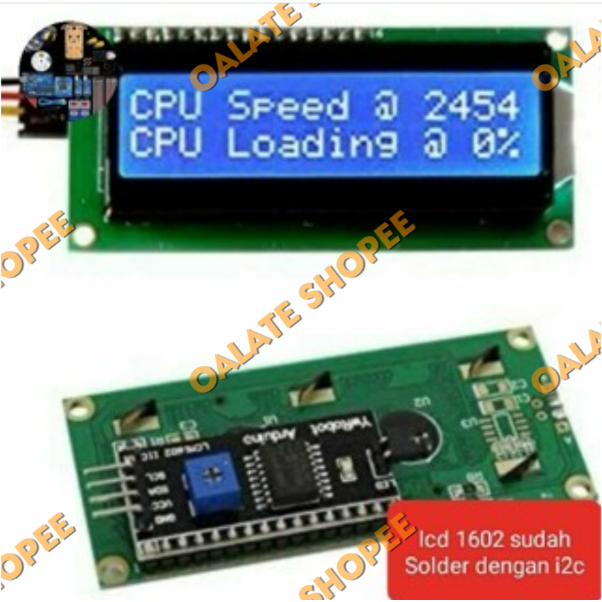 Lcd 16X2 Biru Blue 1602 Spi I2C Backpack