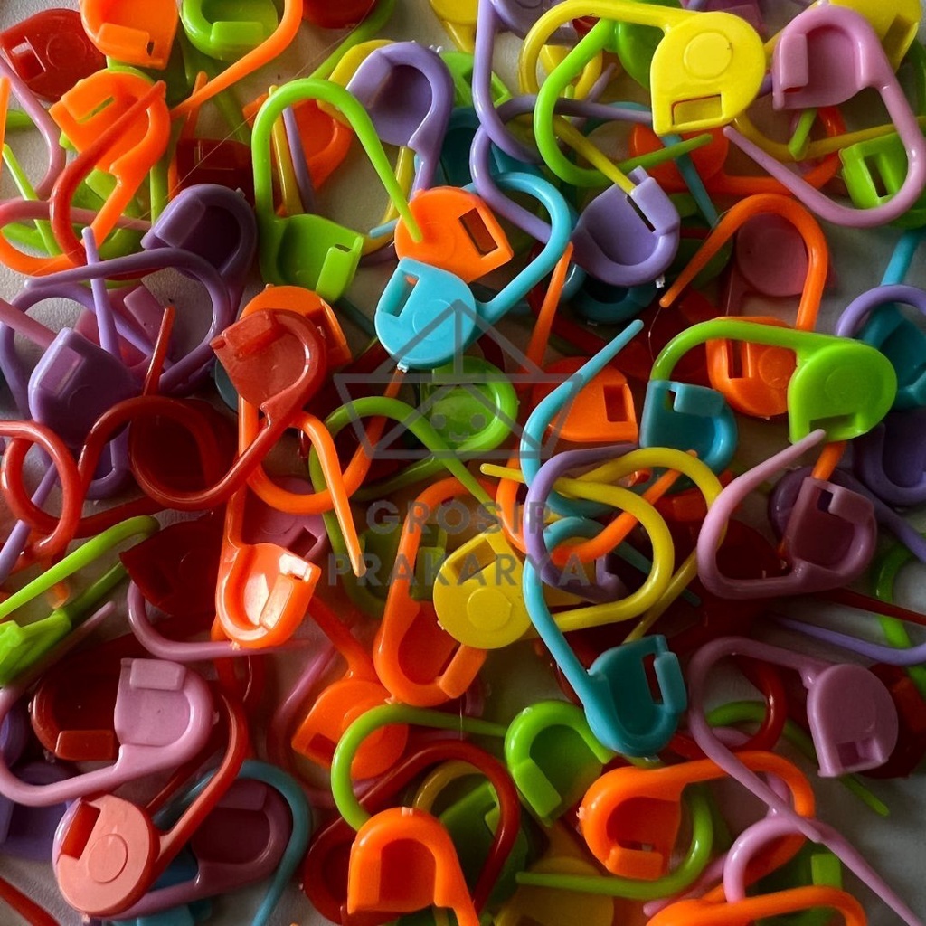 SATUAN RANDOM Penanda Rajut Peniti Kecil Warna Rainbow ECER Eceran Bahan Plastik Tebal Kualitas Bagu